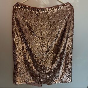 J Crew Sequin Rose Gold Skirt Formal Pencil Party Women’s 6